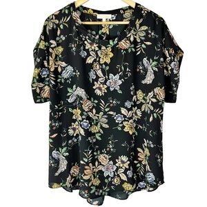 &. Layered Fall Floral Blouse